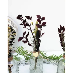 Tischdeko Trockenblumen in klaren Glasvasen 3er Set Stückpreis 7,95 Euro