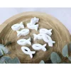 Tischdekoration Fische weiß, 10 Stück im Set, Kommunion, Taufe, Gastgeschenk