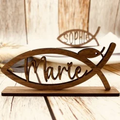 Tischdekoration zur Taufe | personalisierte Gastgeschenke zur Kommunion | Symbol für Konfirmation | Fisch Symbol