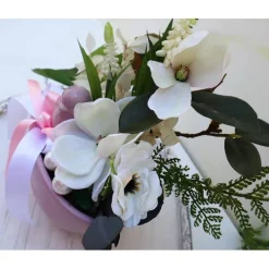 Tischgesteck Tischdeko rosa weiß