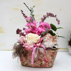 Tischgesteck Tischdeko romantisch  mit Rose