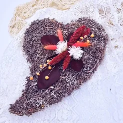 Tischgesteck Trockenblumen | Deko Trockenblumen | Geschenk Geburtstag | Gesteck mit Trockenblumen | Herz | Mitbringsel