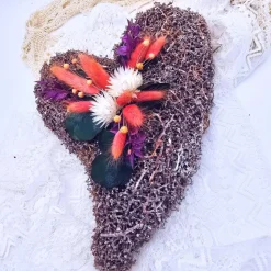 Tischgesteck Trockenblumen | Deko Trockenblumen | Geschenk Geburtstag | Gesteck mit Trockenblumen | Herz | Mitbringsel