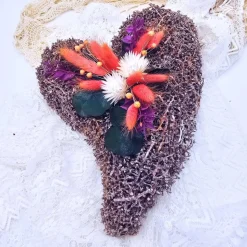 Tischgesteck Trockenblumen | Deko Trockenblumen | Geschenk Geburtstag | Gesteck mit Trockenblumen | Herz | Mitbringsel