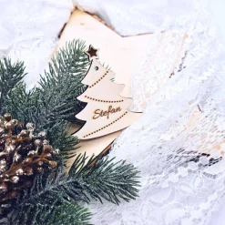 Tischkarten aus Holz | Namensschilder Weihnachten |  Geschenkanhänger | Deko Weihnachtsfeier | Tischkarte