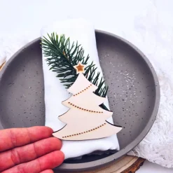 Tischkarten aus Holz | Namensschilder Weihnachten |  Geschenkanhänger | Deko Weihnachtsfeier | Tischkarte