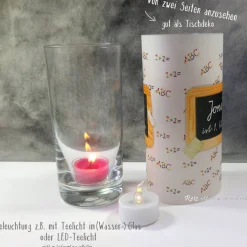 Tischlicht Lichthülle Einschulung – Schiefertafel Deko zum Schulanfang
