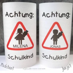 Tischlicht Lichthülle Einschulung Schulanfang 