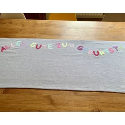 Tischläufer ALLES GUTE.., geburtstag, deko, party, kindergeburtstag, mädchen, personalisierbar, luftballons, 45 x 140