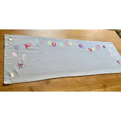 Tischläufer ALLES GUTE.., geburtstag, deko, party, kindergeburtstag, mädchen, personalisierbar, luftballons, 45 x 140