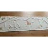Tischläufer Tischdecke mit fröhlich-bunten Applikationen Ostern Frühling Osterhase Osterei Blumen Baumwolle 41 x136 cm