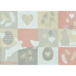 Tischset Tulip Patch – Frühlingshafte Grüntöne & dezente Tulpen | Gobelin 32x48cm