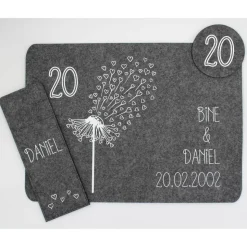 Tischset zum Hochzeitstag, Valentistag, Jubiläum