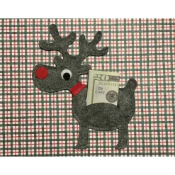 Toller Filzelch verziert, Gutschein, Ticket, Geldgeschenk, ca 16 x 14 cm