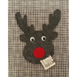 Toller Filzelch verziert, Gutschein, Ticket, Geldgeschenk, ca 16 x 14 cm