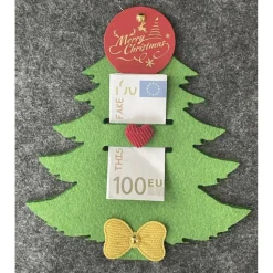 Toller Filztannenbaum verziert, Gutschein, Ticket, Geldgeschenk, ca 16 x 14 cm