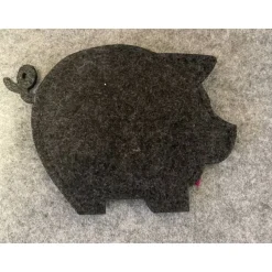 Tolles Filzschweinchen verziert, Gutschein, Ticket, Geldgeschenk, ca 16 x 14 cm