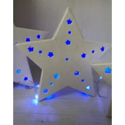 Tolles 3teiliges Sternenset aus Keramik zum Beleuchten