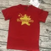 Tolles T-shirt gr.128/134 Einschulung Schulkind in Rot mit Gold-glitzer