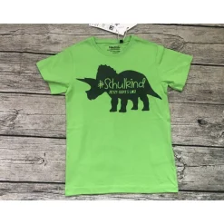 Tolles T-shirt gr.116/122 Einschulung Schulkind in grün mit Dino