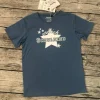 Tolles T-shirt gr.140/146 Einschulung endlich Schulkind Blau Sterne weiß