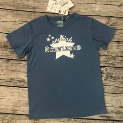 Tolles T-shirt gr.140/146 Einschulung endlich Schulkind Blau Sterne weiß