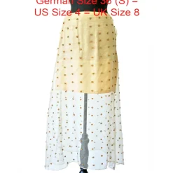 TOP und ROCK mit Perlen bestickt transparent