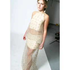 TOP und ROCK mit Perlen bestickt transparent