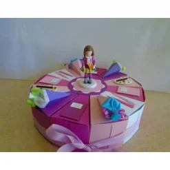 Torte zur Einschulung Schulanfang Geldgeschenk Mädchen Schachteltorte Papiertorte  Gastgeschenk 1.Schultag Schule