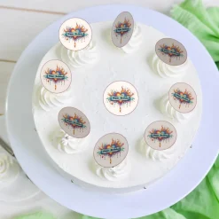 Tortenaufleger / Muffinaufleger Happy Birthday Modern bunt Geburtstag Tortendeko Fondant Esspapier