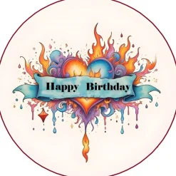 Tortenaufleger / Muffinaufleger Happy Birthday Modern bunt Geburtstag Tortendeko Fondant Esspapier