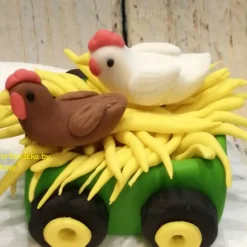 Tortenaufleger Fondant Geburtstag Tortendeko Bauernhof Hühner Schweine