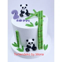 Tortenaufleger Fondant Geburtstag Taufe – Elefantenpärchen & Dschungel Tortendeko personalisiert