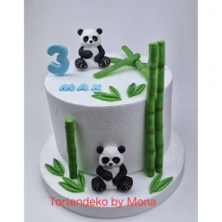 Tortenaufleger Fondant Geburtstag Taufe – Elefantenpärchen & Dschungel Tortendeko personalisiert