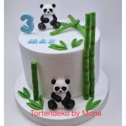 Tortenaufleger Fondant Geburtstag Taufe – Elefantenpärchen & Dschungel Tortendeko personalisiert