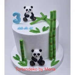 Tortenaufleger Fondant Geburtstag Taufe – Elefantenpärchen & Dschungel Tortendeko personalisiert