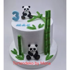 Tortenaufleger Fondant Geburtstag Taufe – Elefantenpärchen & Dschungel Tortendeko personalisiert