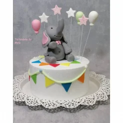 Tortenaufleger Fondant Geburtstag Tortendeko Elefanten Mädchen  Ella