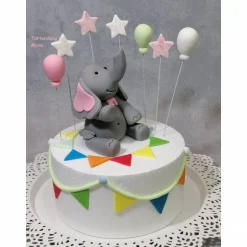 Tortenaufleger Fondant Geburtstag Tortendeko Elefanten Mädchen  Ella