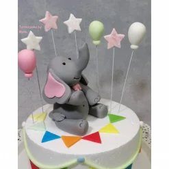 Tortenaufleger Fondant Geburtstag Tortendeko Elefanten Mädchen  Ella