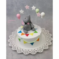 Tortenaufleger Fondant Geburtstag Tortendeko Elefanten Mädchen  Ella