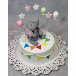 Tortenaufleger Fondant Geburtstag Tortendeko Elefanten Mädchen  Ella