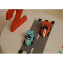 Tortenaufleger Fondant Geburtstag Tortendeko Auto Fondantfigur Tortenfigur Zahl Junge Strasse Rennautos