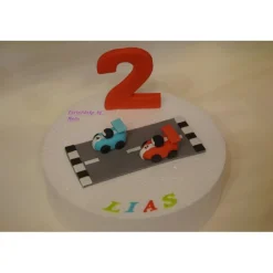 Tortenaufleger Fondant Geburtstag Tortendeko Auto Fondantfigur Tortenfigur Zahl Junge Strasse Rennautos