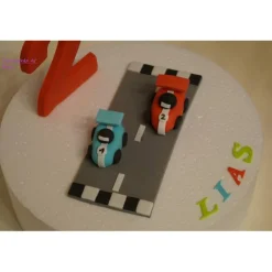 Tortenaufleger Fondant Geburtstag Tortendeko Auto Fondantfigur Tortenfigur Zahl Junge Strasse Rennautos