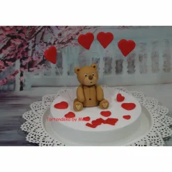 Tortenaufleger Fondant Geburtstag Tortendeko Valentins Teddy Valentina  Liebe Muttertag
