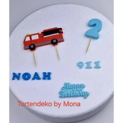 Tortenaufleger Fondant Geburtstag Tortendeko Feuerwehr  911