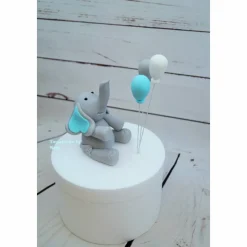 Tortenaufleger Fondant Geburtstag Tortendeko Elefant Mali mit Ballons