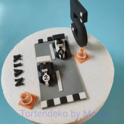 Tortenaufleger Fondant Geburtstag Tortendeko Auto Fondantfigur Tortenfigur Zahl Junge Strasse Rennautos