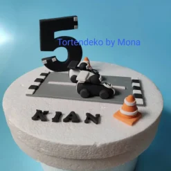 Tortenaufleger Fondant Geburtstag Tortendeko Auto Fondantfigur Tortenfigur Zahl Junge Strasse Rennautos